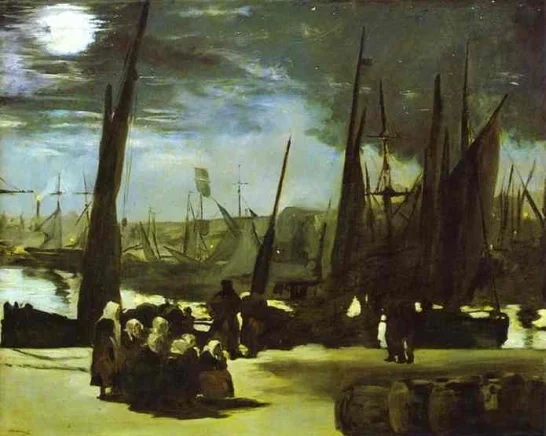 Moonlight on Boulogne Harbor, 1868