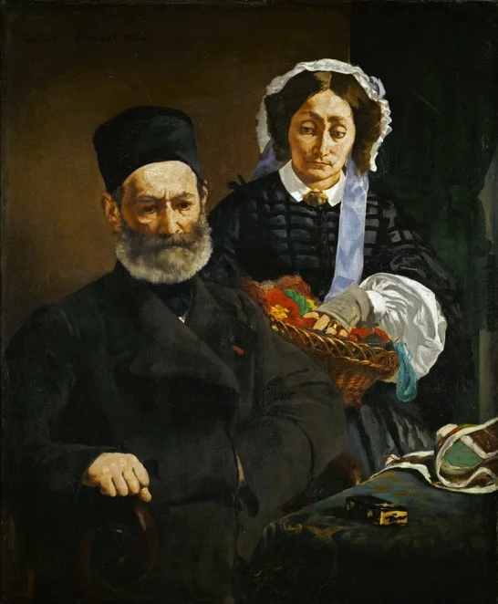 The artist’s parents in Portrait of M. and Mme. Auguste Manet, 1860