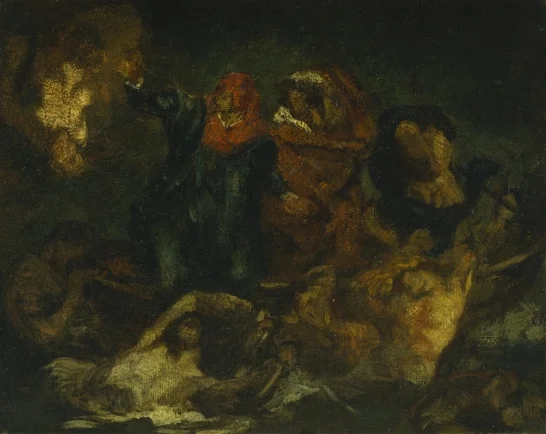 Manet’s copy of Eugene Delacroix’s Bark of Dante, 1859.